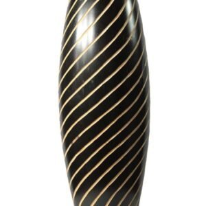 Chiang Mai handicrafts Wholesale Large Mango Wood Vase with stripes pattern