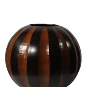 Chiang Mai handicrafts Wholesale Large Mango Wood Vase with stripes pattern