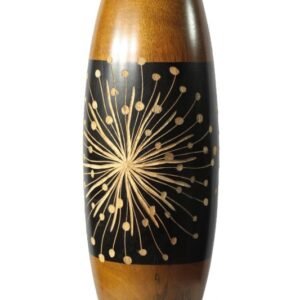 Chiang Mai handicrafts Wholesale Large Mango Wood Vase with flower pattern