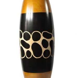 Large Mango Wood Vase with spots pattern