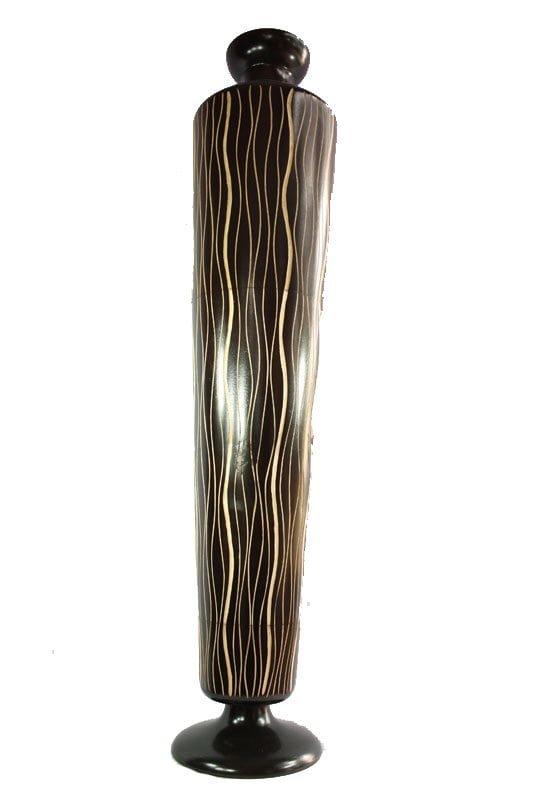 mango_wood_vase_thailand_handicrafts_wholesale_cm01758012 Large Mango Wood Vase with stripes pattern