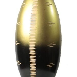 Large Mango Wood Vase with stripes pattern