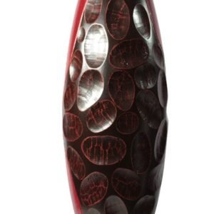 Large Mango Wood Vase with stripes pattern