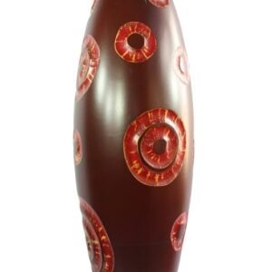 Large Mango Wood Vase with spots design