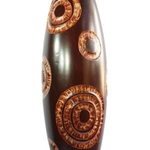 Large Mango Wood Vase with spots design