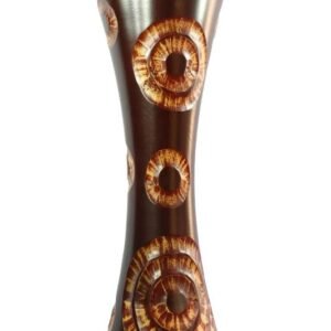 Medium Mango Wood Vase in brown color with maze design