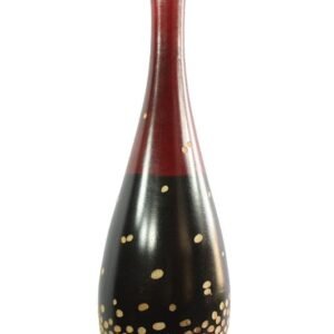 Large Mango Wood Vase with spots design