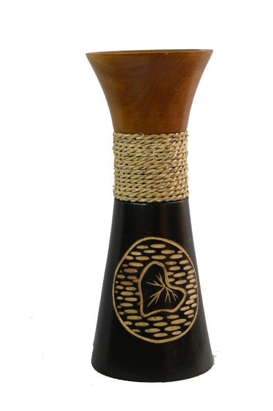 Mango Wood Medium Vase with spots design