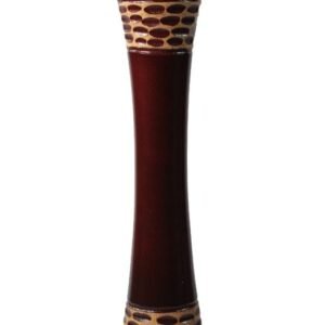 Large Mango Wood Vase in brown color with Spots design