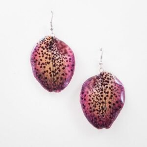 Real flower jewelry wholesale Bellatulum petal earrings in purple color