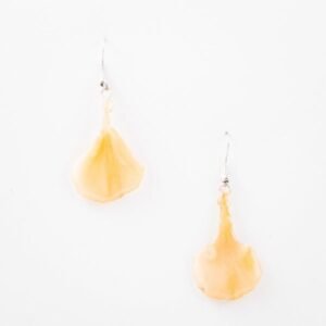 Real flower jewelry wholesale Carnation petal earrings in blush blossom color