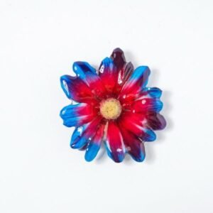 Real orchid flower jewelry Daisy necklace in blue color