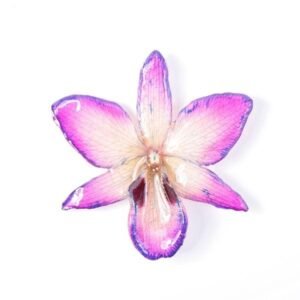 Real flower jewelry wholesale Dendrobium black eye necklace in purple color