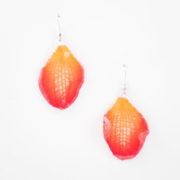 Real flower jewelry wholesale Formosum petal earrings in pink color