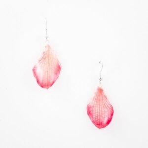 Real flower jewelry wholesale Formosum petal earrings in pink color