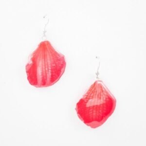 Real flower jewelry wholesale Formosum petal earrings in pink color