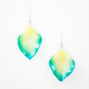 Real flower jewelry wholesale Formosum petal earrings in green color