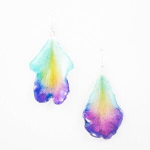 Real orchid flower jewelry wholesale Formosum tongue earrings in purple color