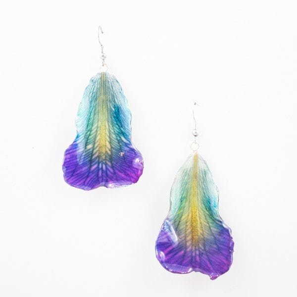 Real orchid flower jewelry wholesale Formosum tongue earrings in violet color