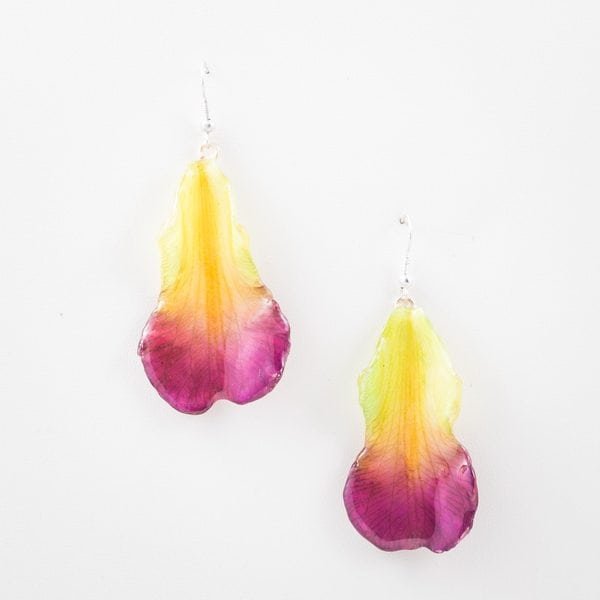Real orchid flower jewelry wholesale Formosum tongue earrings in violet color