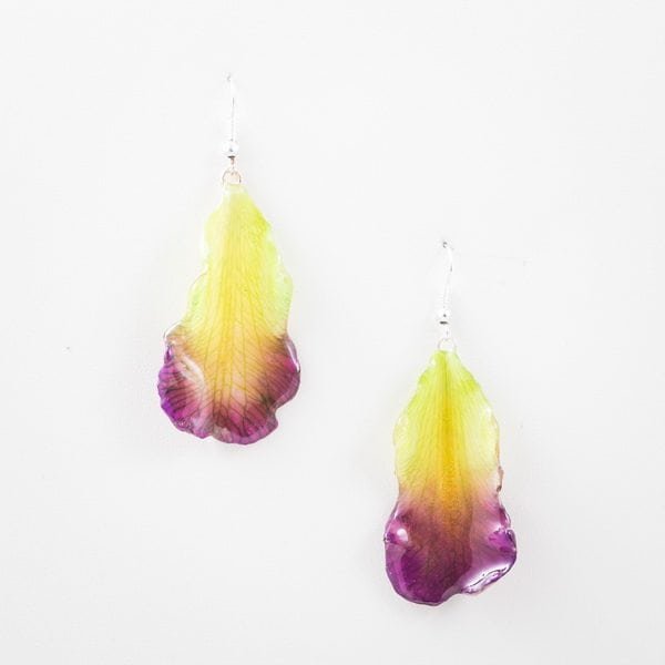 Real orchid flower jewelry wholesale Formosum tongue earrings in purple color