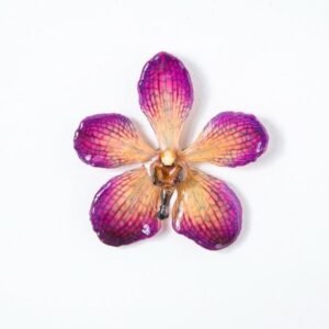 Real flower jewelry wholesale Mokara necklace in purple color
