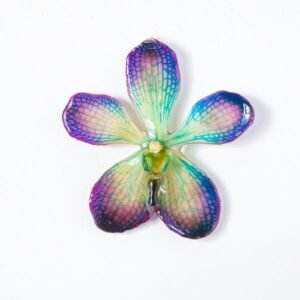 Real flower jewelry wholesale Mokara necklace in purple color