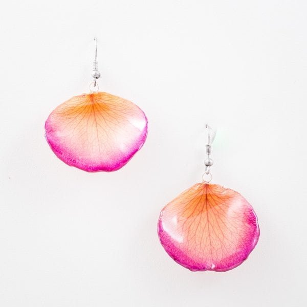 Real_Flower_Jewelry_Rose_Petal_Earrings (8) Real orchid flower jewelry wholesale Rose petal earrings in violet color