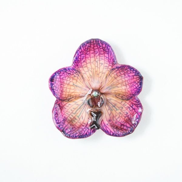 Real orchid flower jewelry wholesale Vanda pendant in violet color