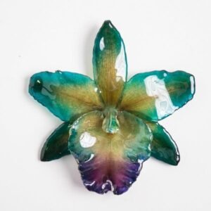 Real flower jewelry wholesale large Cattleya pendant in green color