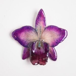 Real flower jewelry wholesale large Cattleya pendant in purple color