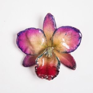 Real flower jewelry wholesale large Cattleya pendant in violet color