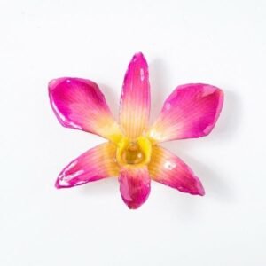 Real orchid flower jewelry wholesale large Dendrobium necklace in pink color