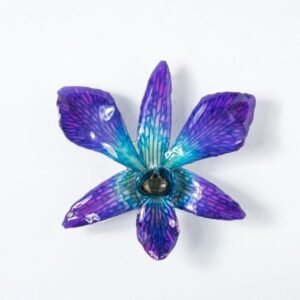 Real orchid flower jewelry wholesale large Dendrobium necklace in purple color