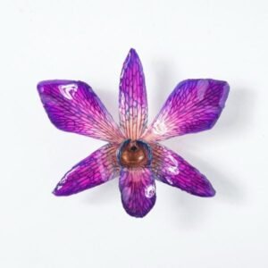 Real orchid flower jewelry wholesale large Dendrobium necklace in violet color
