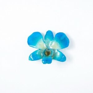 Real flower jewelry wholesale medium Dendrobium necklace in blue color