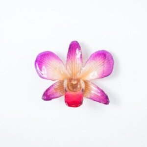 Real flower jewelry wholesale medium Dendrobium necklace in violet color