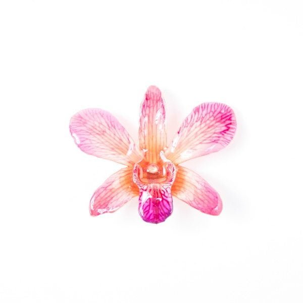 Real flower jewelry wholesale medium Dendrobium necklace in pink color