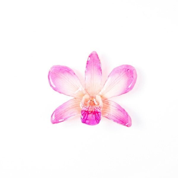 Real flower jewelry wholesale medium Dendrobium necklace in pink color