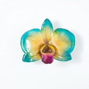 Real flower jewelry wholesale round Dendrobium pendant in blue color
