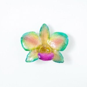 Real flower jewelry wholesale round Dendrobium pendant in green color