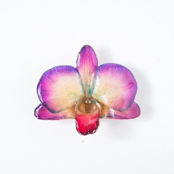 Real flower jewelry wholesale round Dendrobium pendant in violet color