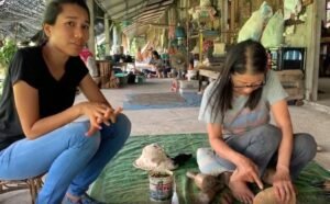 Carved Teak Elephant Production Process at Wood Carving Market in Chiang Mai, Thailand