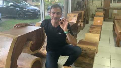 Inside the Showroom: Wholesale Monkey Pod Wood Console Tables