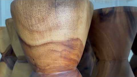 Crafting Elegance: Monkey Pod Wood Hourglass Stools Unveiled